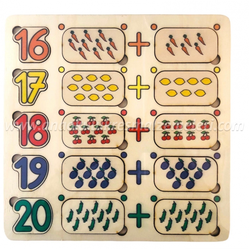 Benzer Kümeleri Eşleştirme 16'dan 20'ye Puzzle (33*33 cm)